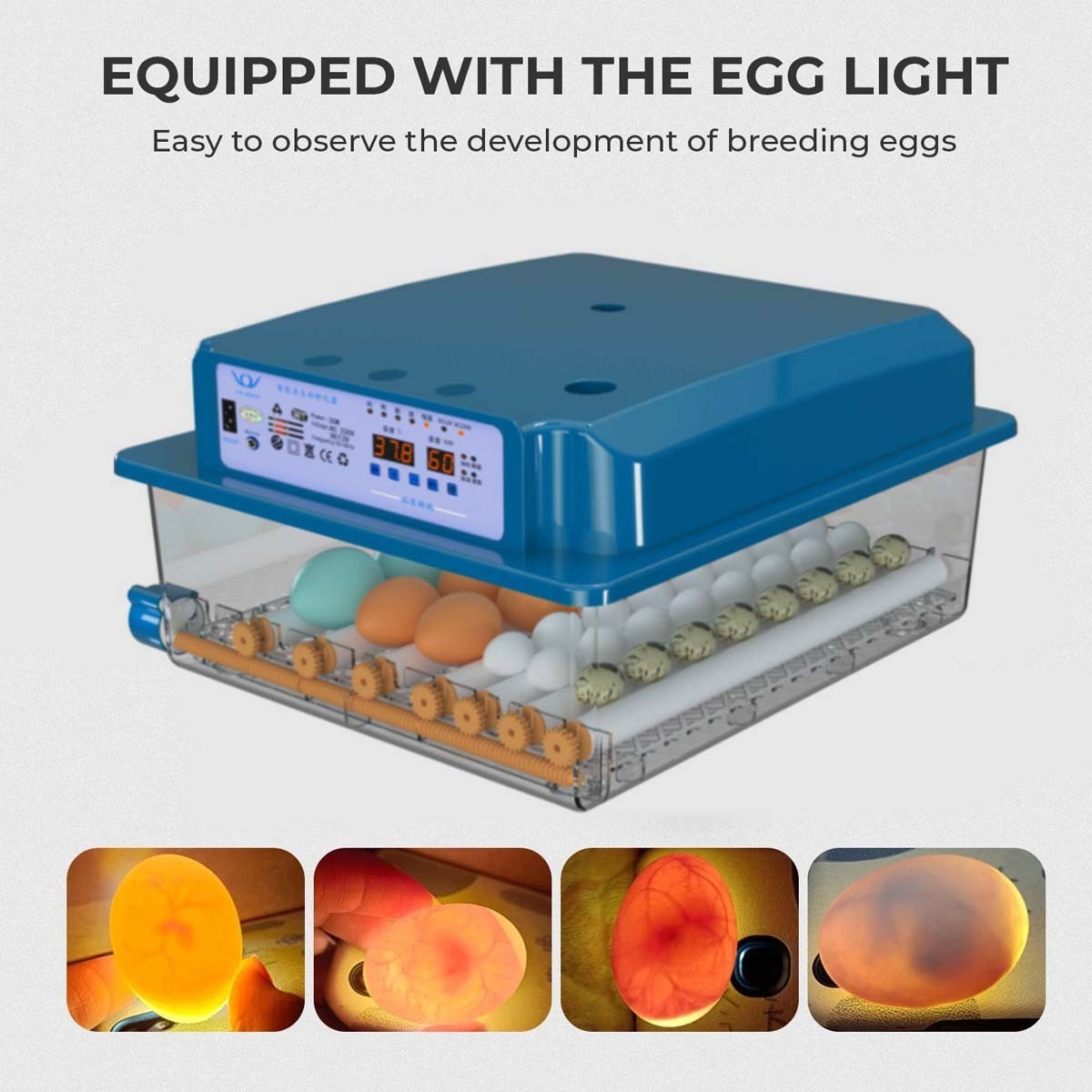 🔥For 36 Digital Egg Incubator Hatcher Automatic Egg Turning Temperature Control