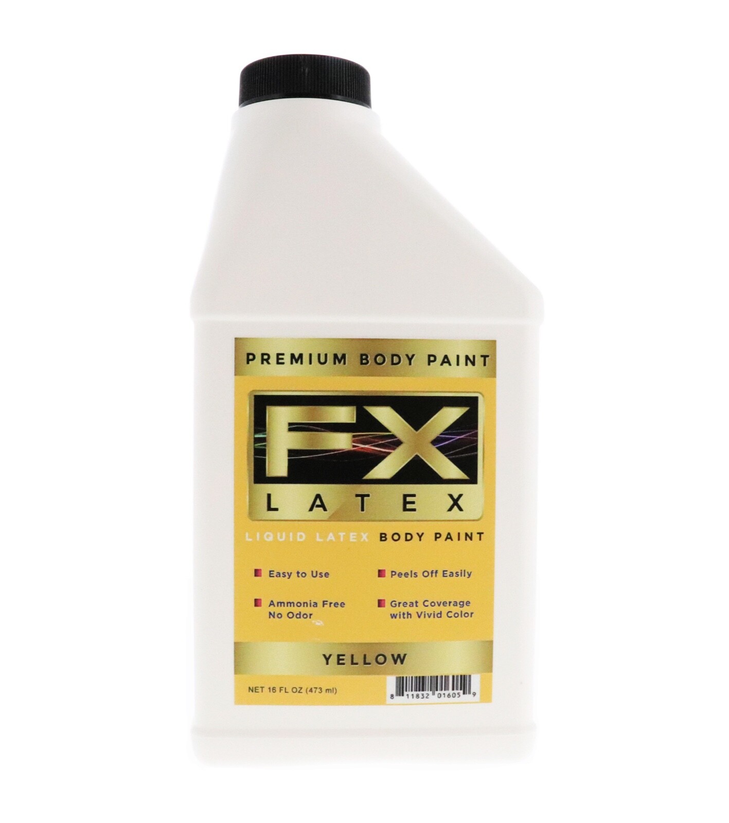 FX Latex - Yellow - 16 oz - Face and Body Paint, Ideal for Halloween, Cosplay
