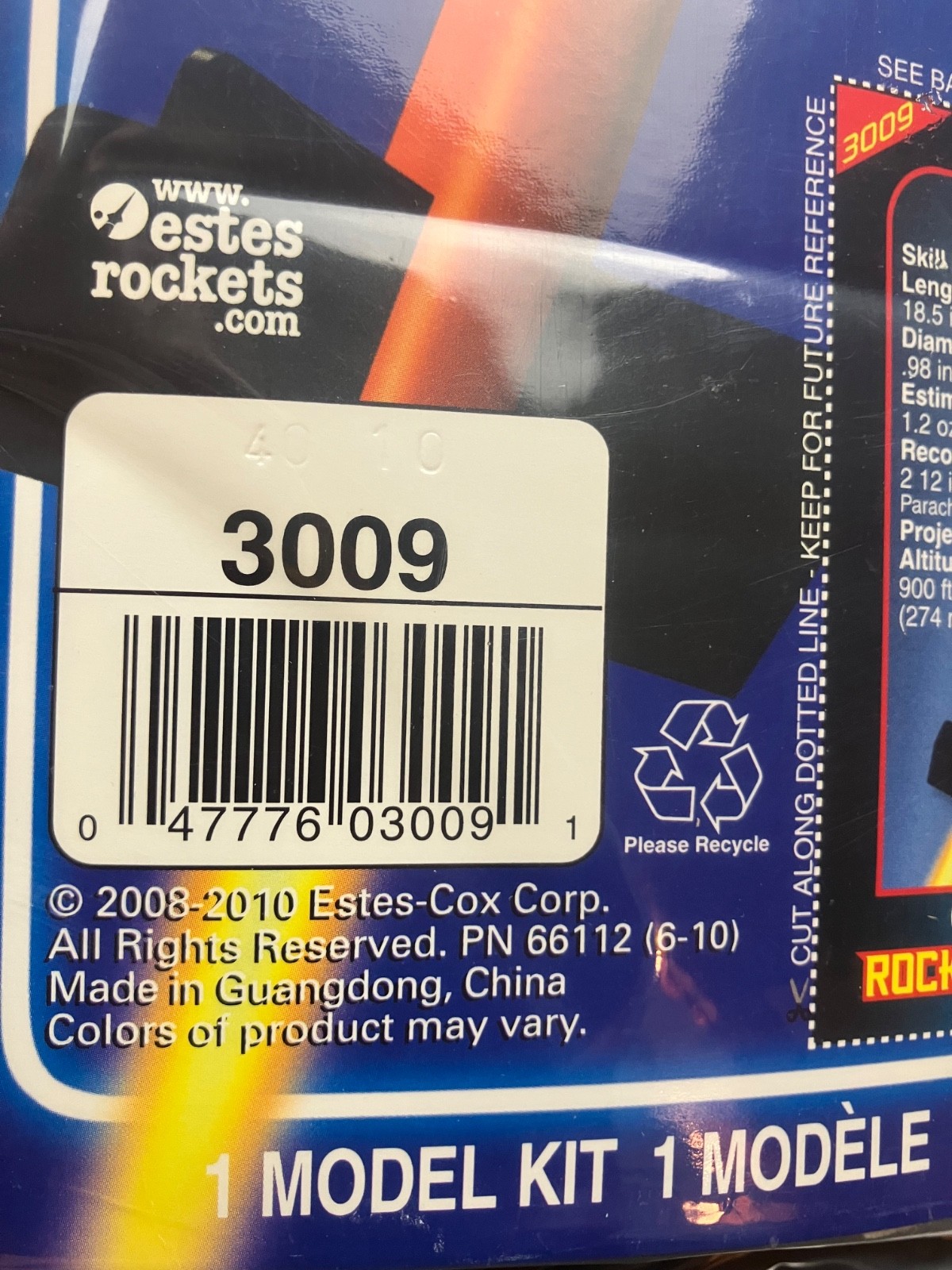Estes Chuter-Two Flying Model Rocket Kit #3009 - Sealed