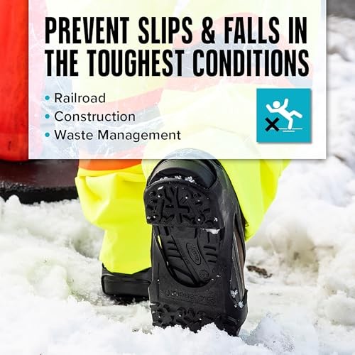 Heavy Duty Ice Cleats for Traction on Snow & Ice - 28 Integrated Medium