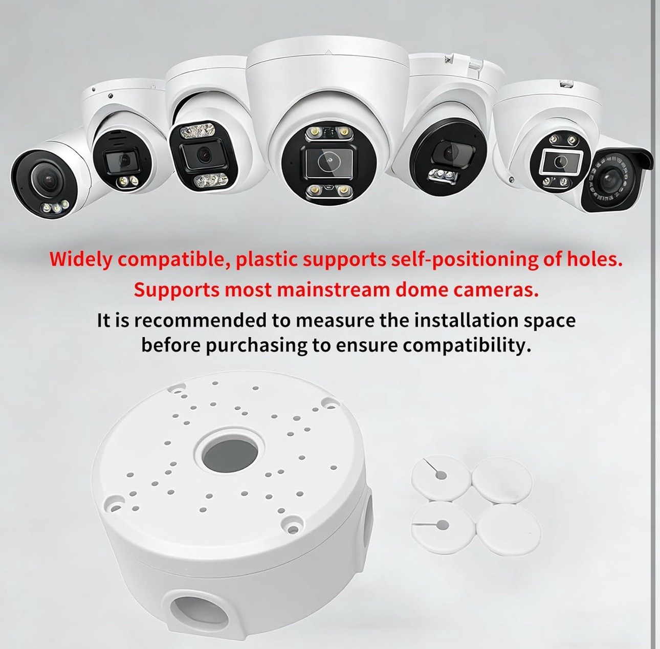 4 Pack Universal CCTV Junction Box Waterproof ABS for Dome Bullet Camera