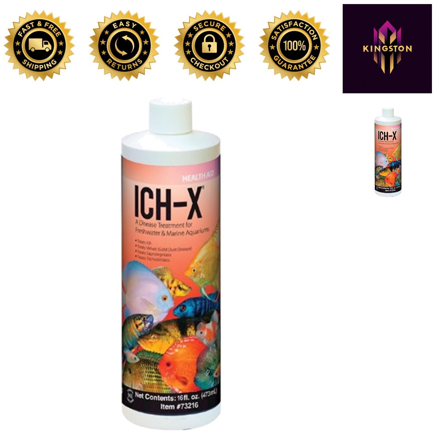 Hikari USA Inc. Ich X 16oz - Effective Treatment for Ich & Velvet Disease