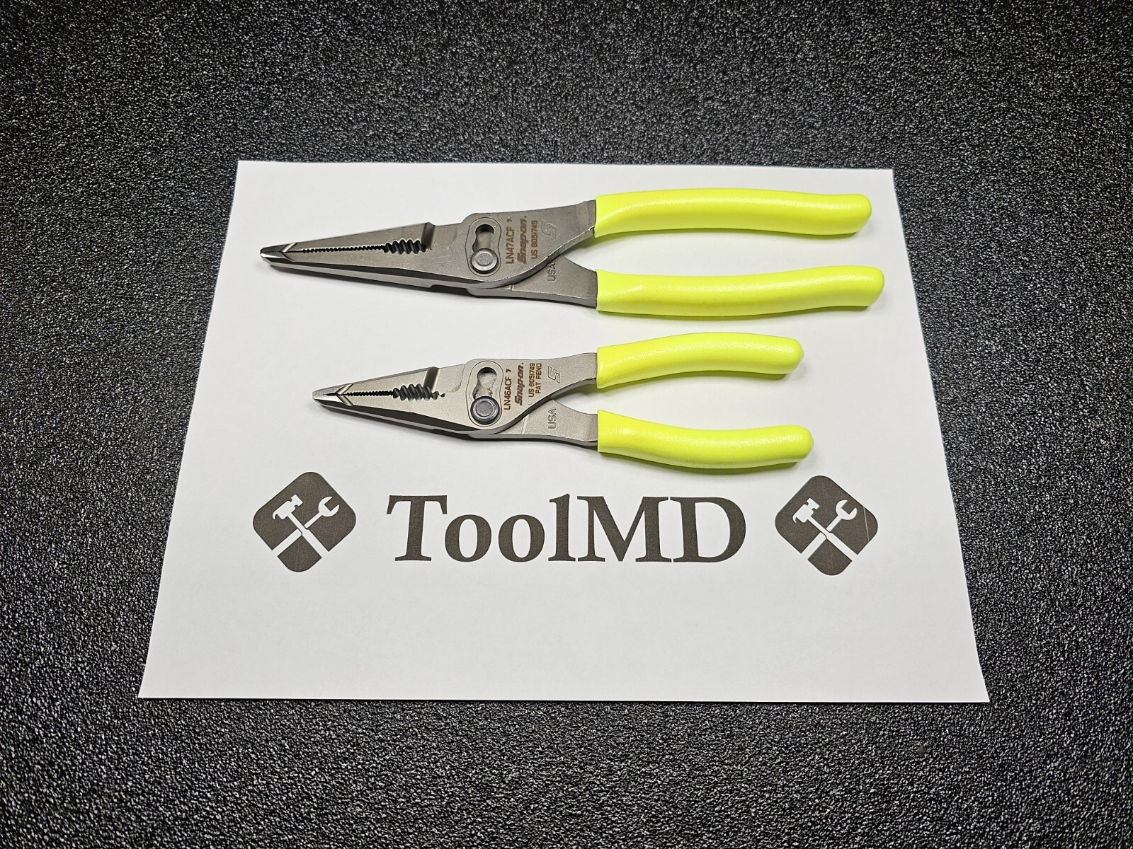 Snap-on Tools USA NEW 2pc HI-VIZ 7" & 9" Long Nose Slip Joint Pliers LN46ACF