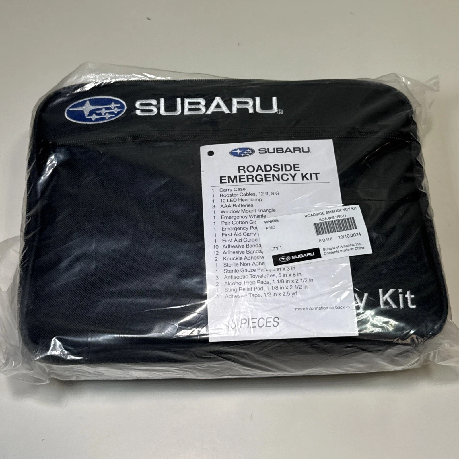 SUBARU ROADSIDE EMERGENCY KIT SOA 868 V9511 45 Pieces New In Original Package
