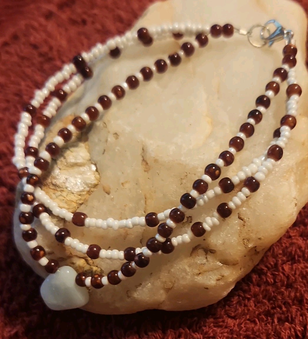 Ladies Teen Bracelet  beaded New Mutil strand Round stone Centerpiece 8 inch
