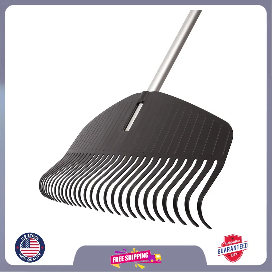 Fiskars 67 Inch Poly Leaf Rake Lightweight Garden Lawn Tool