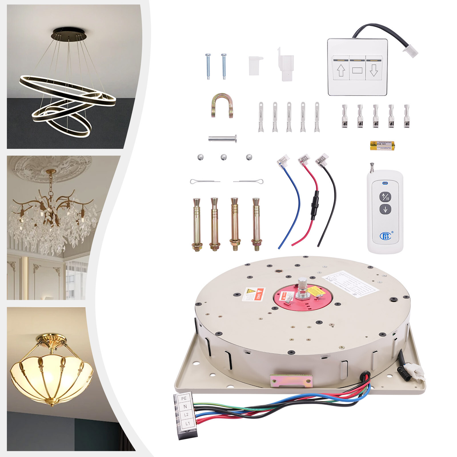 Electric Motor Villas Pendant Lamps Lifter Chandelier Hoist Lifter System