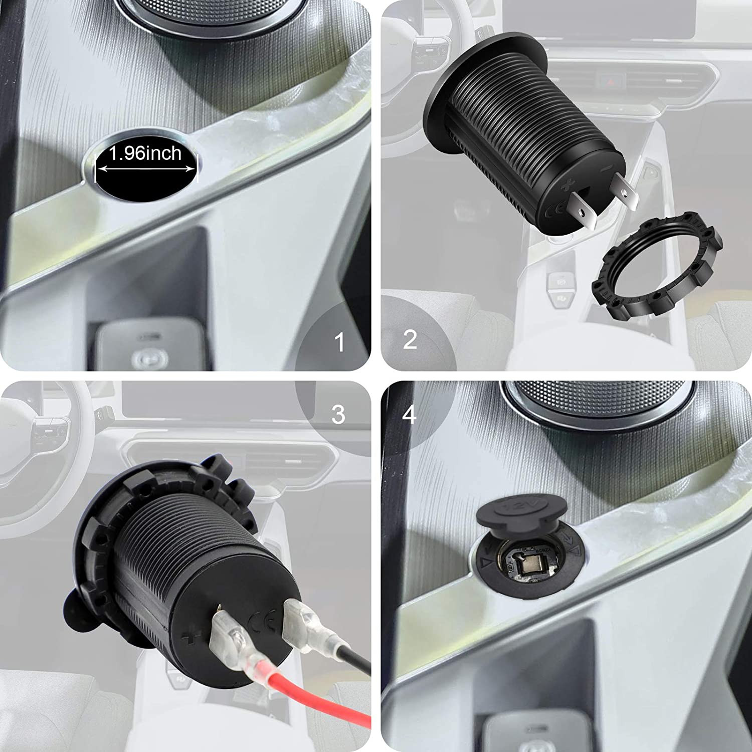 12V Cigarette Lighter Socket Car Marine Motorcycle ATV RV Lighter Socket Power O