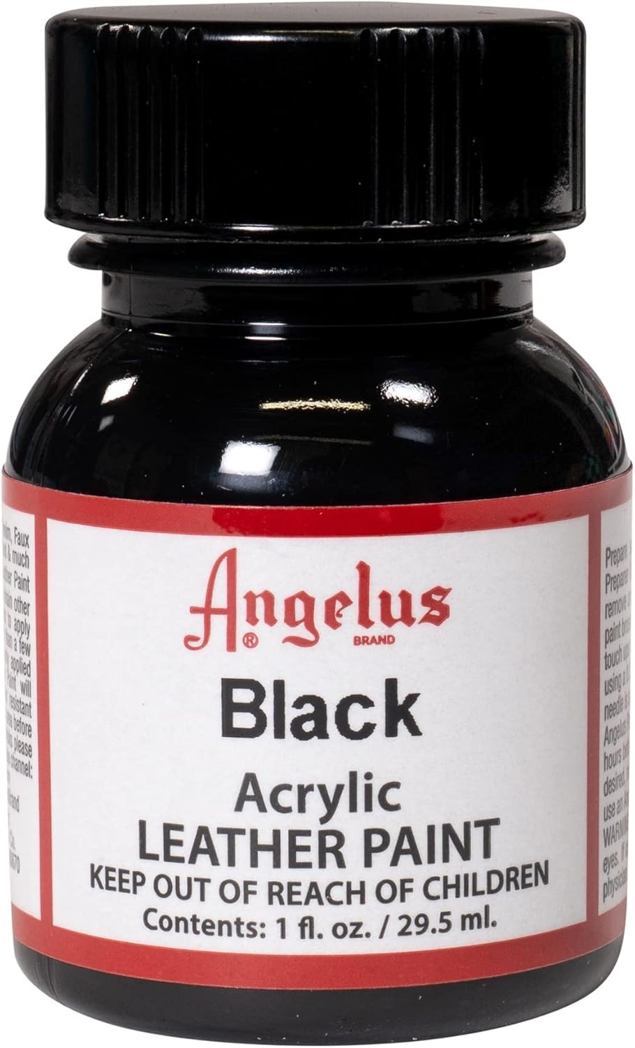 Pintura Acrílica para Cuero y Zapatos 1oz Negro Mate para Tela y Muebles
