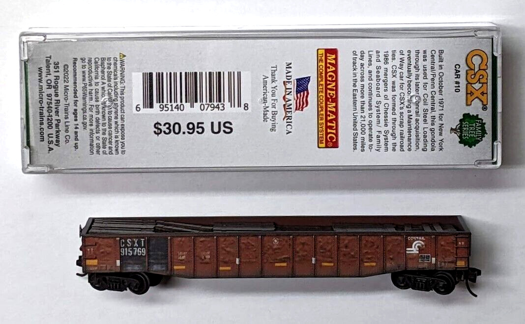 MTL Micro-Trains 10544597 CSX ex Conrail CSXT 915769 FW Factory Weathered