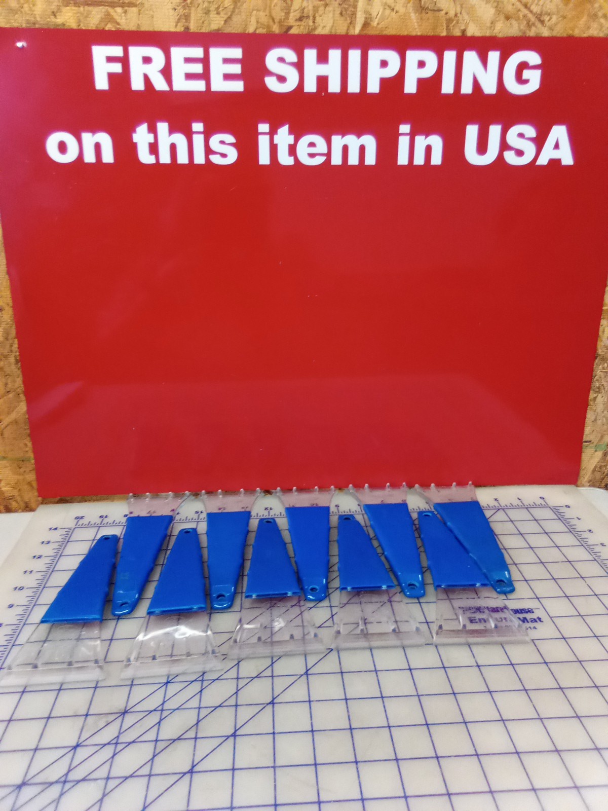 Set Of 10 Blue Ice Scrapers, Free Shipping
