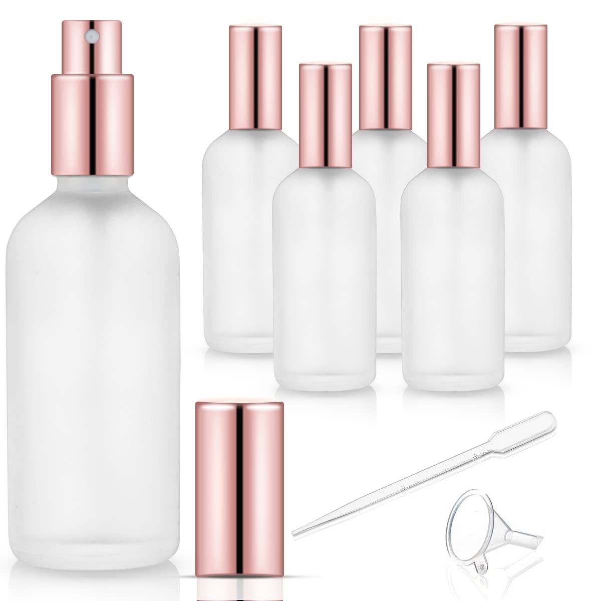 DMuuuDM 6 Pack 3.4 Oz Glass Spray Bottles,Empty Perfume Frosted Glass Fine Mi...