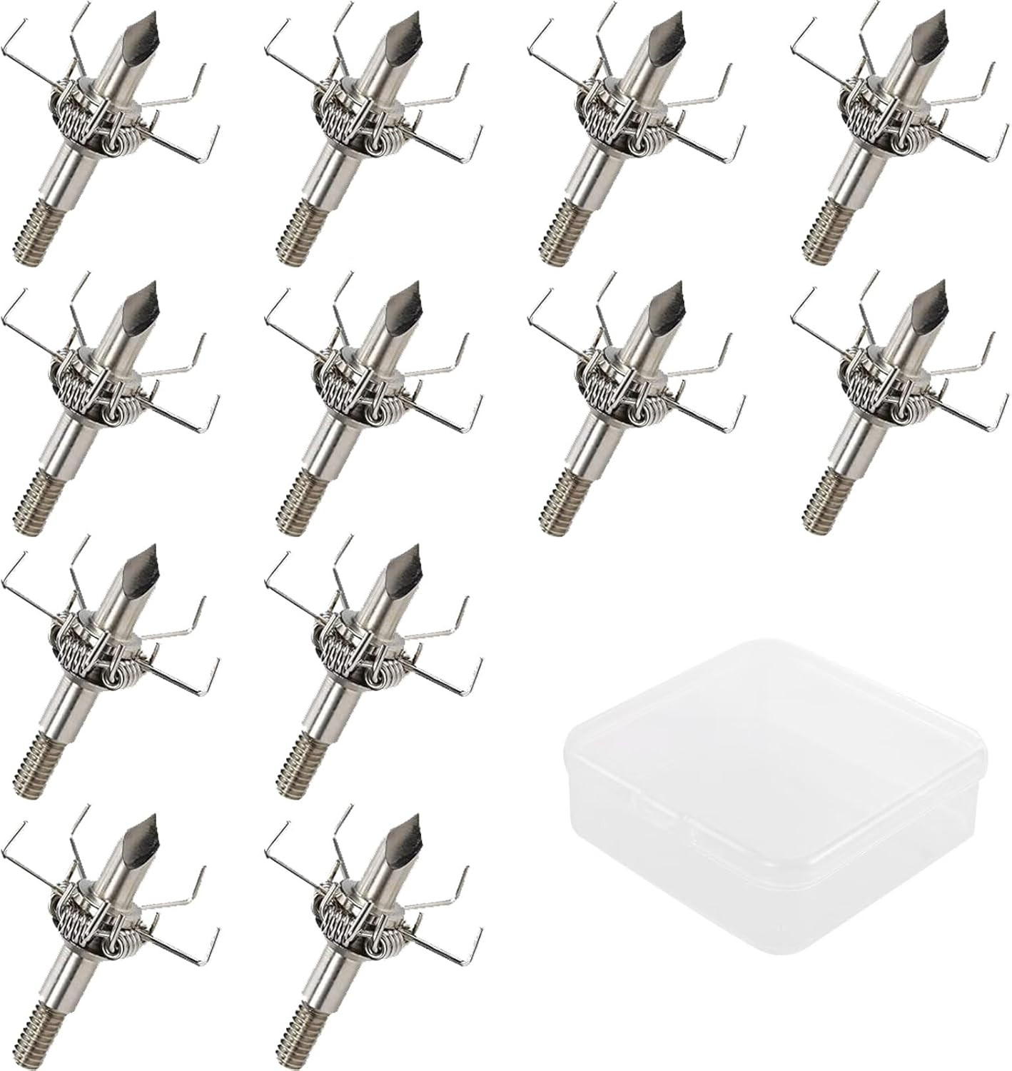 12cs 100 Grain Archery Broadheads 2" Dia Expandable Hunting Arrowhead w/2 Blade