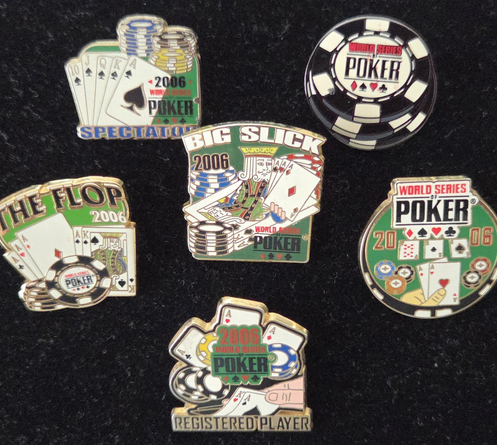 2006 World Series of Poker ~ Lot of 6 Pin Set ~ Collectors Limited Edition