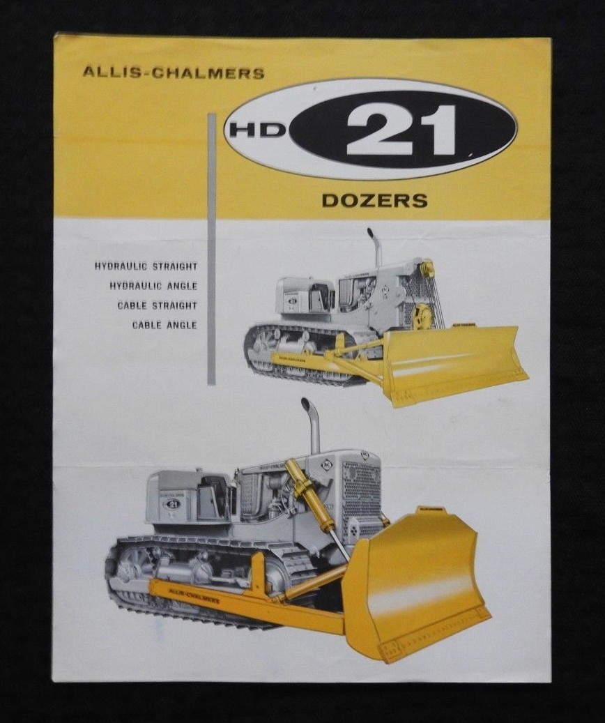 1963 ALLIS CHALMERS HD21 CRAWLER TRACTOR "BLADES" SPECIFICATIONS BROCHURE NICE