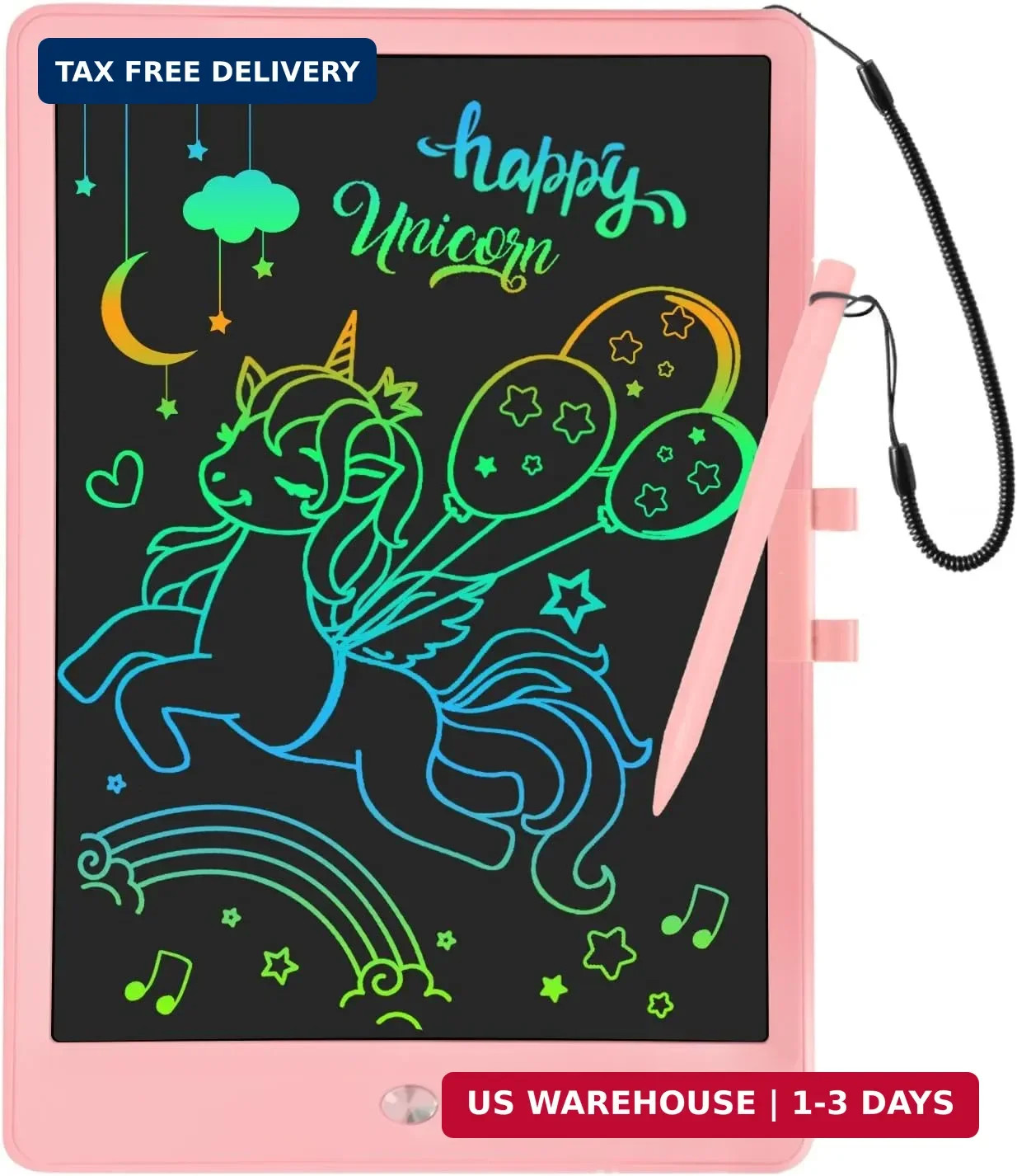 LCD Writing Tablet for Kids 10 Inch Reusable Drawing Tablets for Kids Colorful W