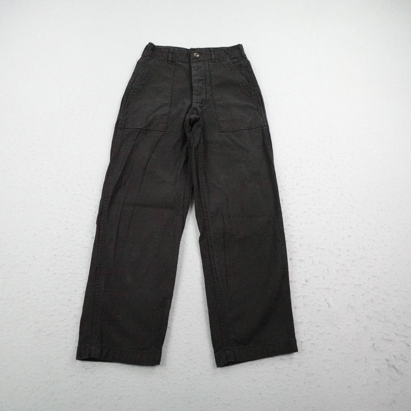 Vintage US Army Pants Womens 26x29 Black OG-107 Sateen Fatigue Trousers Utility