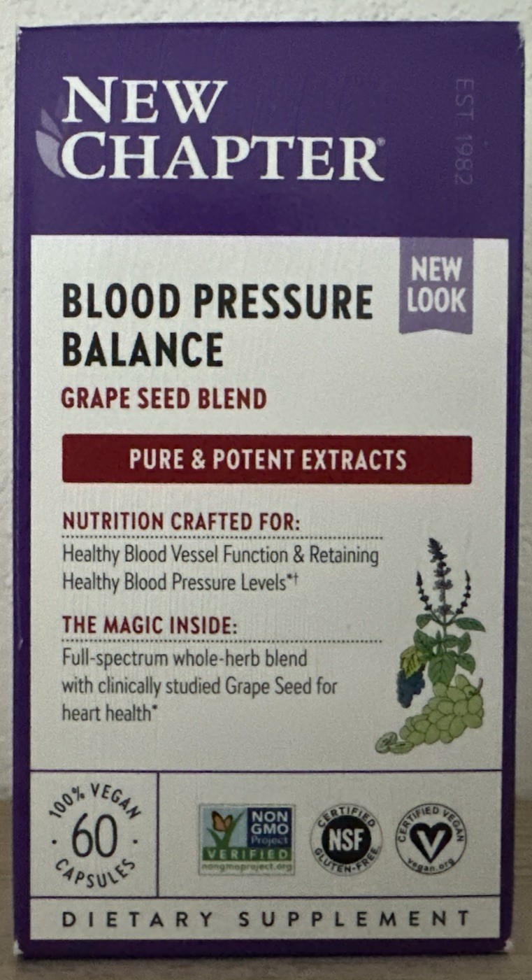 New Chapter, Blood Pressure Balance, 60 Vegan Capsules EXP 10/2027