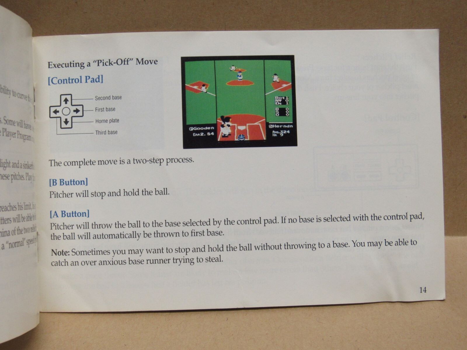 R.B.I. BASEBALL Manual - no game .... NES Nintendo