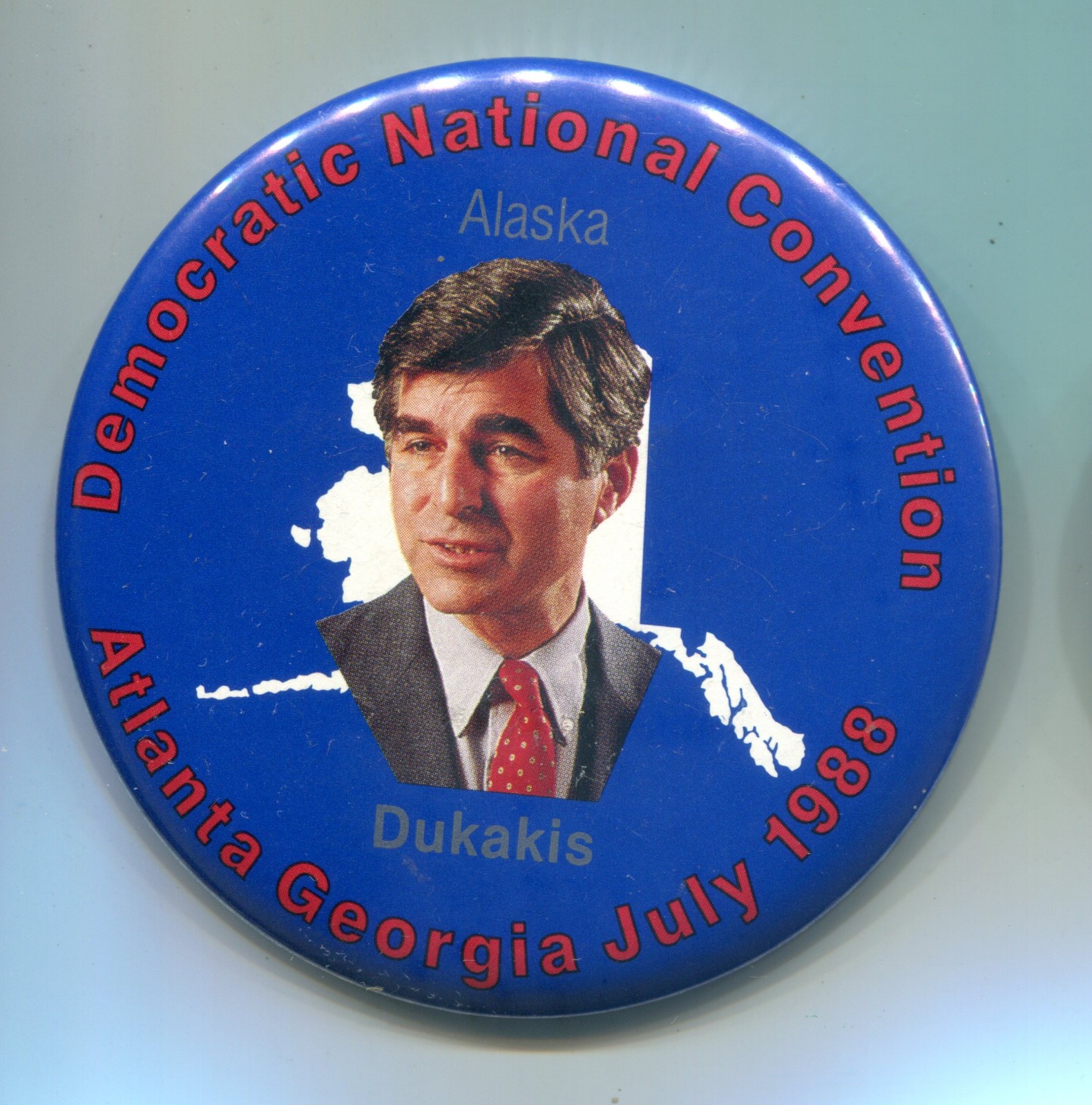Alaska Dukakis Democratic National Convention Pinback Button
