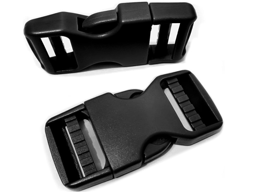 Plastic Buckle Clips for 1 Inch Straps, 2 Pack 1" Quick Side Release Buckles