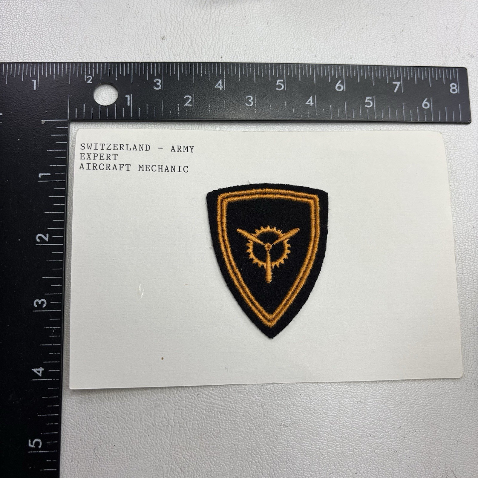 Switzerland Army EXPERT AIRCRAFT MECHANIC Patch (Attached To Card) 58Z1