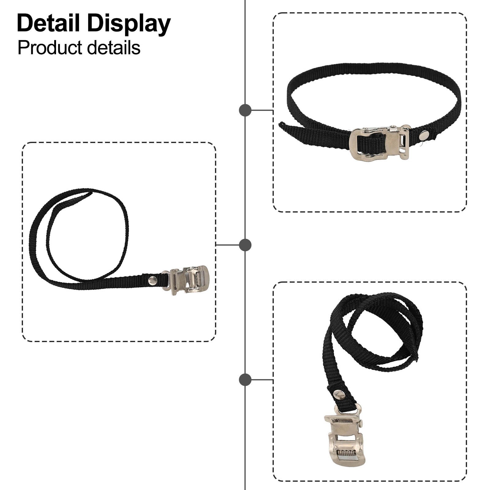 Adjustable Nylon Pedal Toe Straps for Exercise Bikes 2pcs Secure Reliable