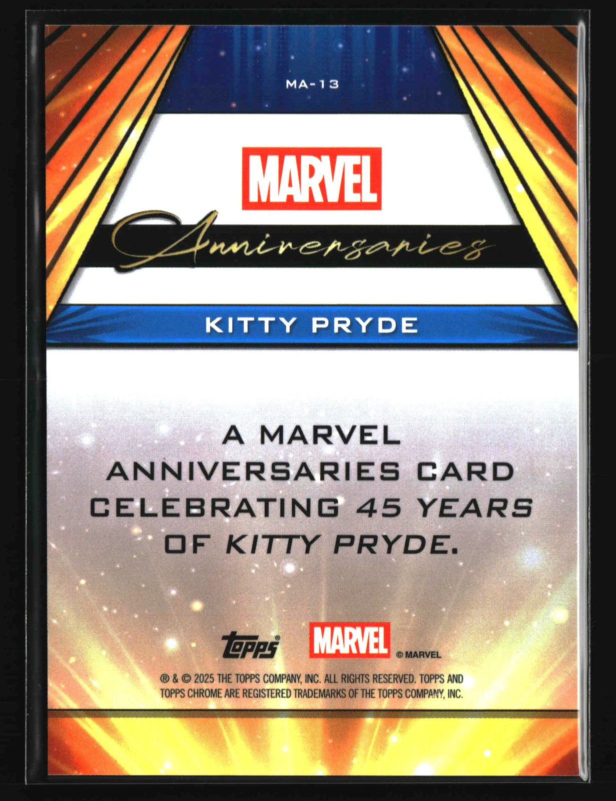 2025 Topps Chrome Marvel - Marvel Anniversaries - #MA-13 Kitty Pryde