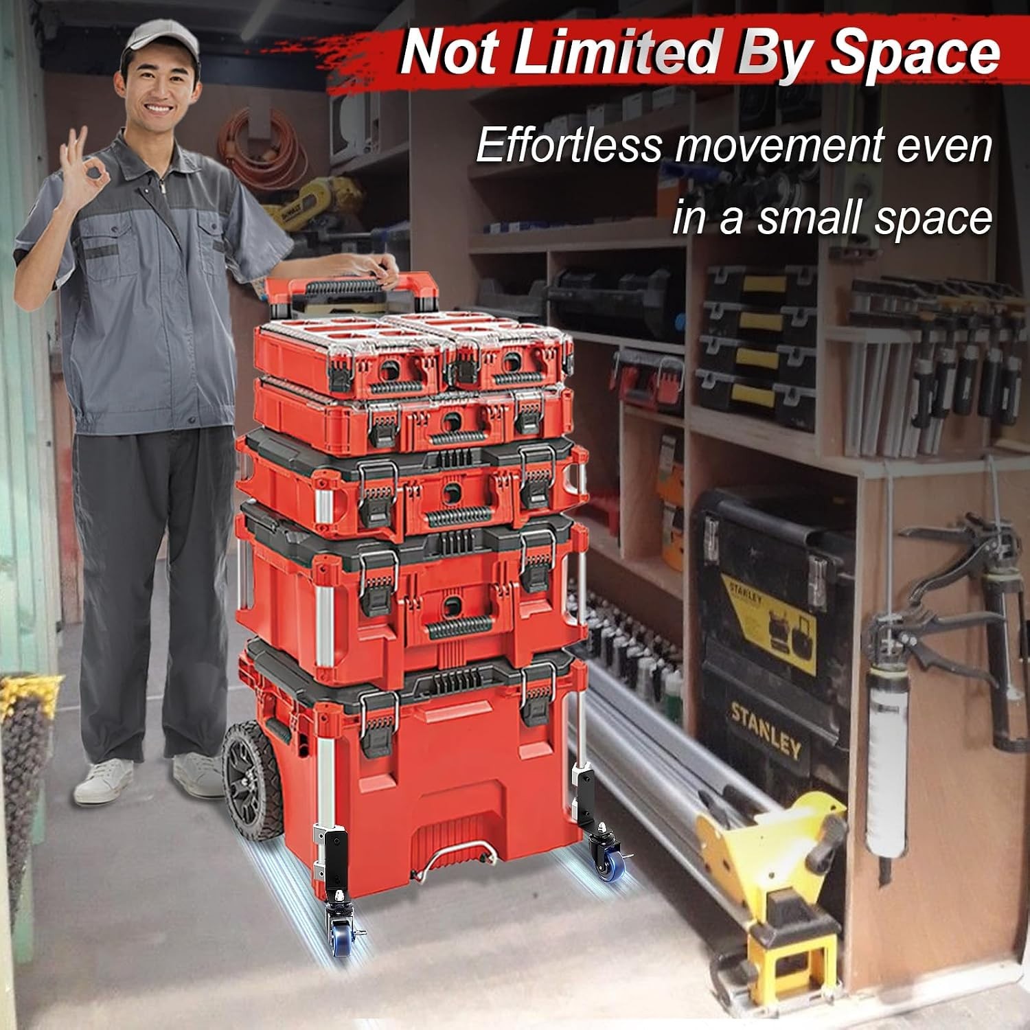 Packout Wheels Alloy Steel 360° Swivel Locking Casters for Toolboxes