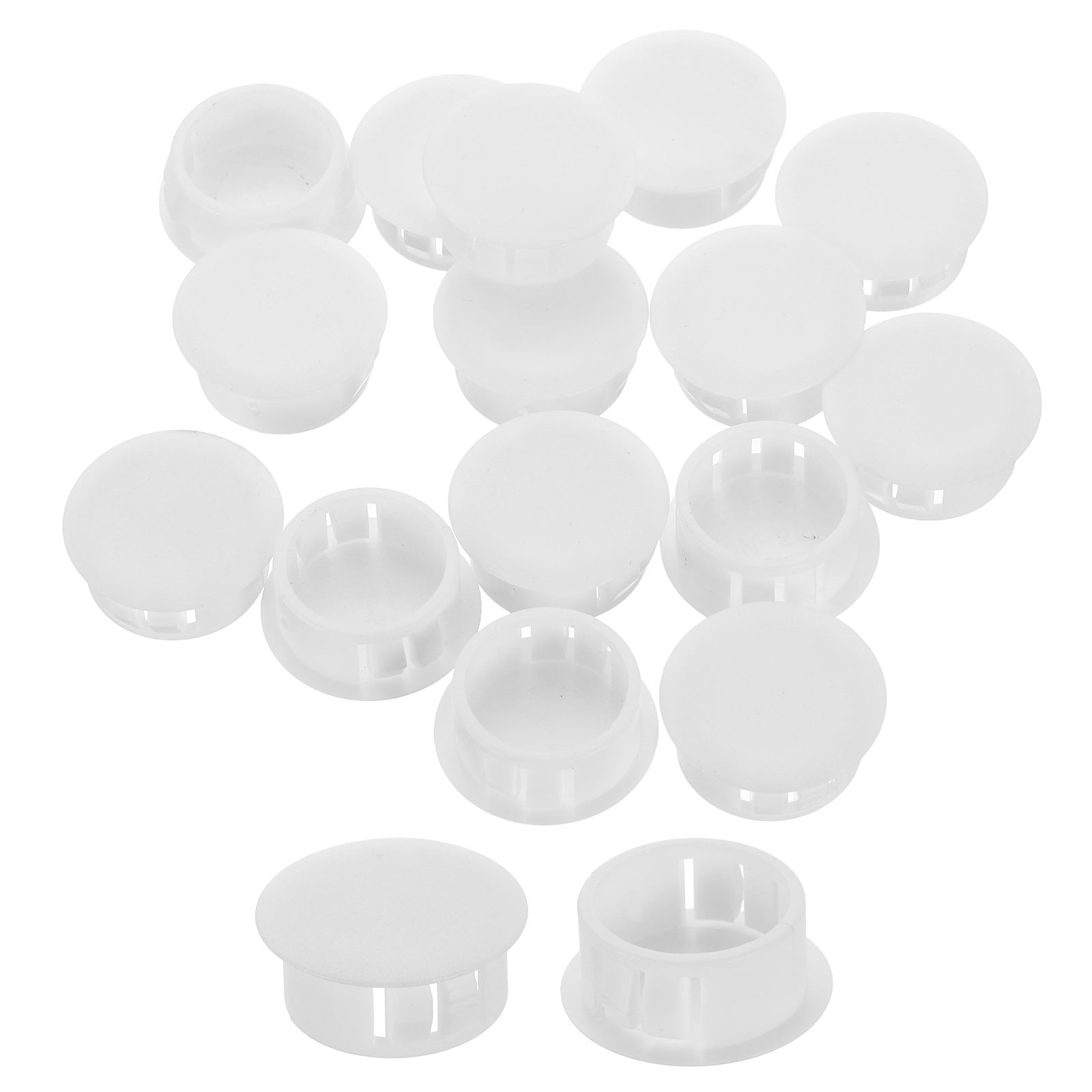 30Pcs Plastic Hole Plugs, 22mm(7/8") Round Flush Type Panel Plugs, White
