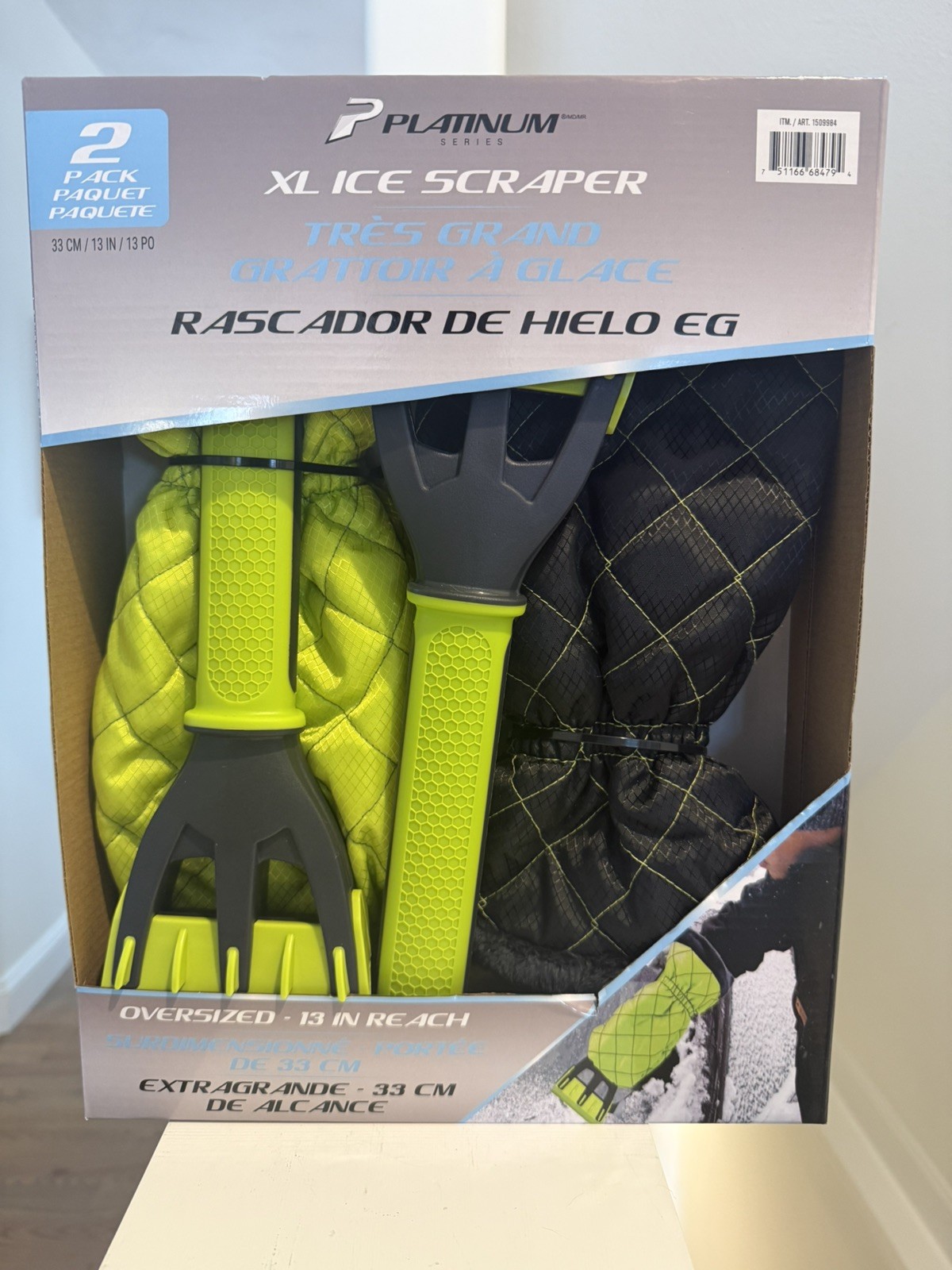 Platinum XL SNOW Gloves Ice Scraper Over Size Warm Glove 13" Reach NEW