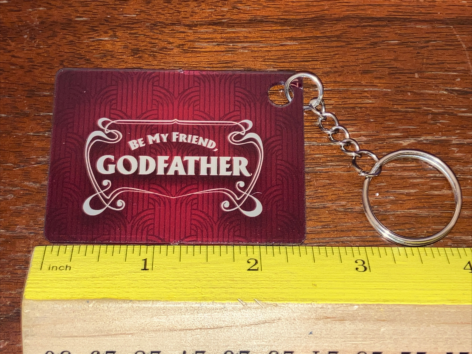 The Godfather Jersey Jack Pinball Promo Plastic Key Chain Fob - NEW On Keychain