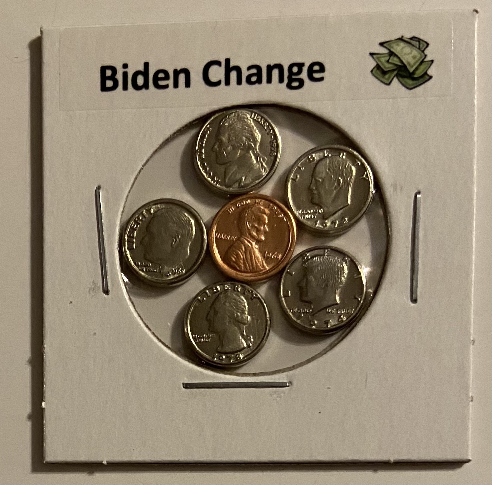 " BIDEN CHANGE " - MODERN MINI U.S. COINS SET IN HOLDER