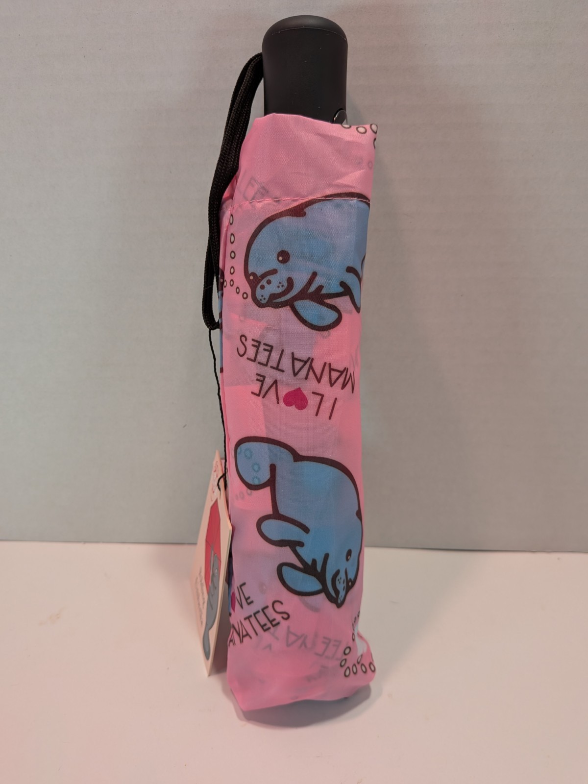 Chubby Mermaids Pink Manatee Folding Umbrella NWT
