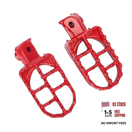 Pit Bike Foot Pegs Dirt Bike Footrests Aluminum Passenger 2pcs Red