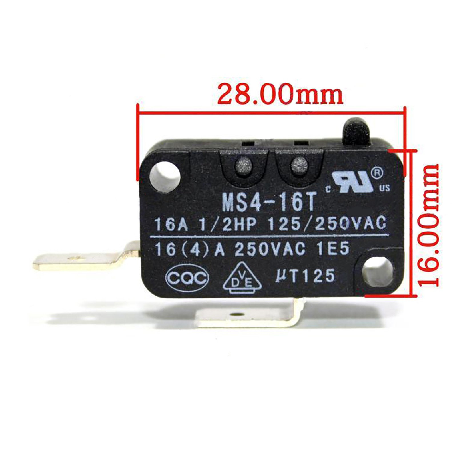 16A 250VAC Micro Limit Switch for MS4-16T Game Console, Air Conditioner