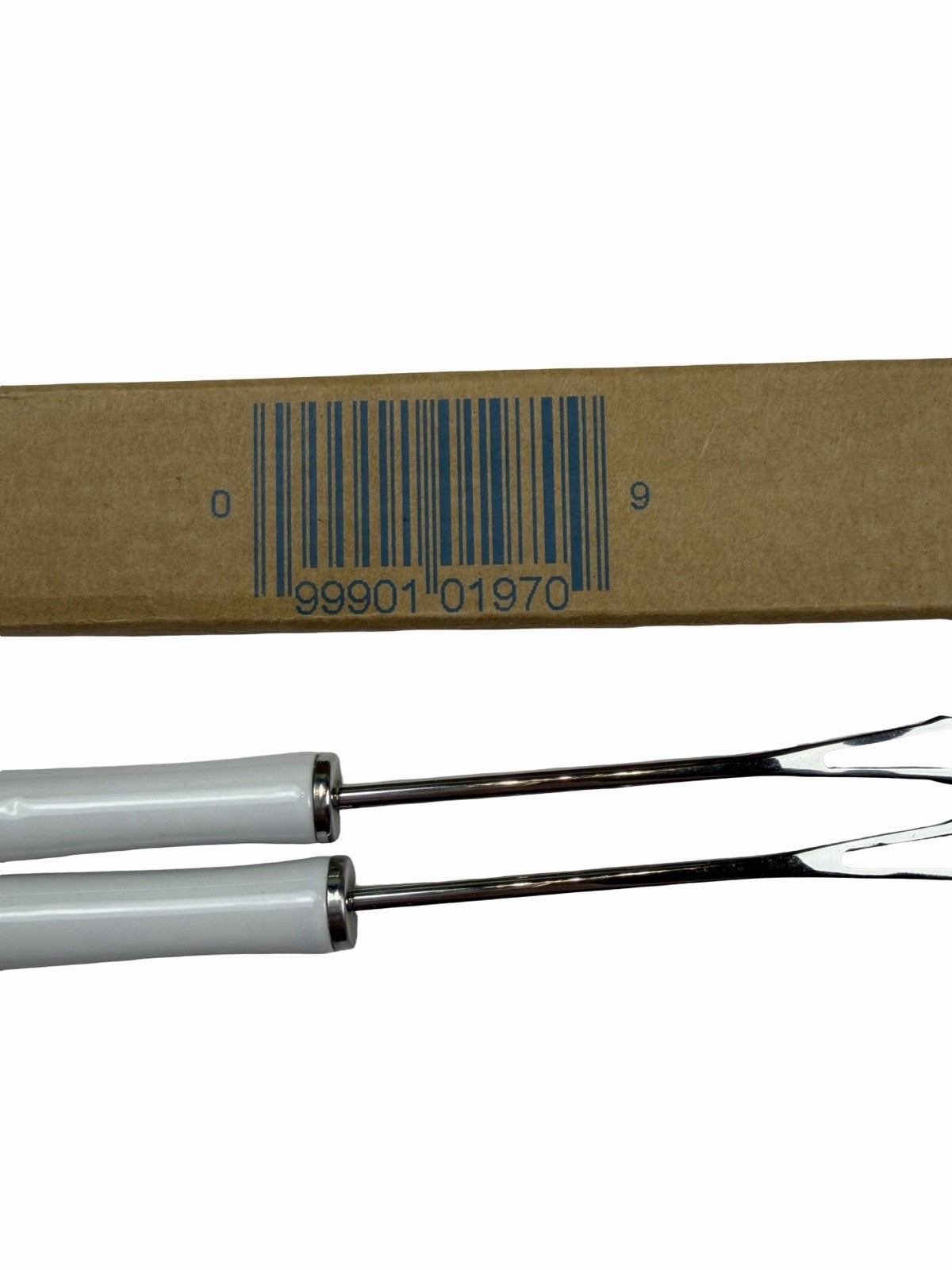 Pampered Chef Appetizer Accessory Fork Set 2 Simple Additions White Handle #1970