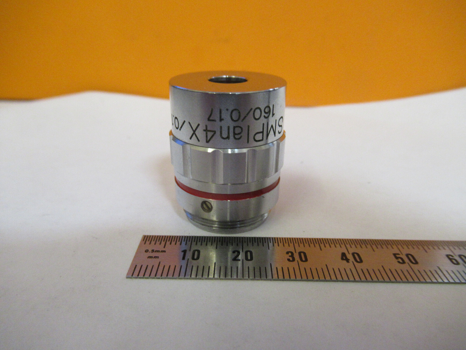 MEIJI JAPAN 4X /160 OBJECTIVE LENS OPTICS MICROSCOPE PART AS PICTURED 4B-FT-34
