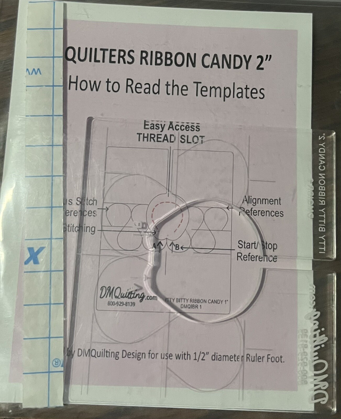 DM Quilting Quilters Ribbon Candy 2” Template- High Shank