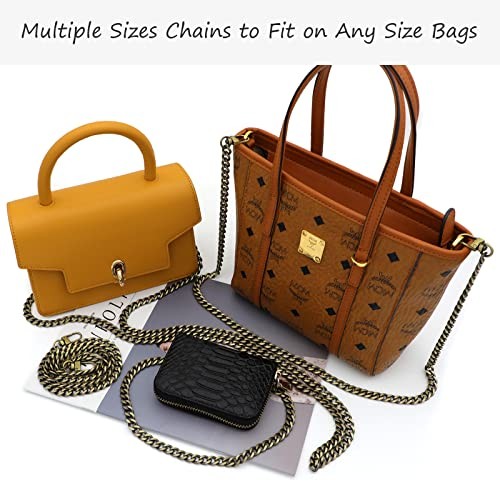 RAPUDA Purse Chain Strap, 4 Pieces Different Sizes Bag Chain Strap, Bronze