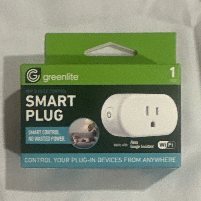 Greenlite Wi-Fi Smart Plug, 1 Outlet, White, Works with Google Assistant