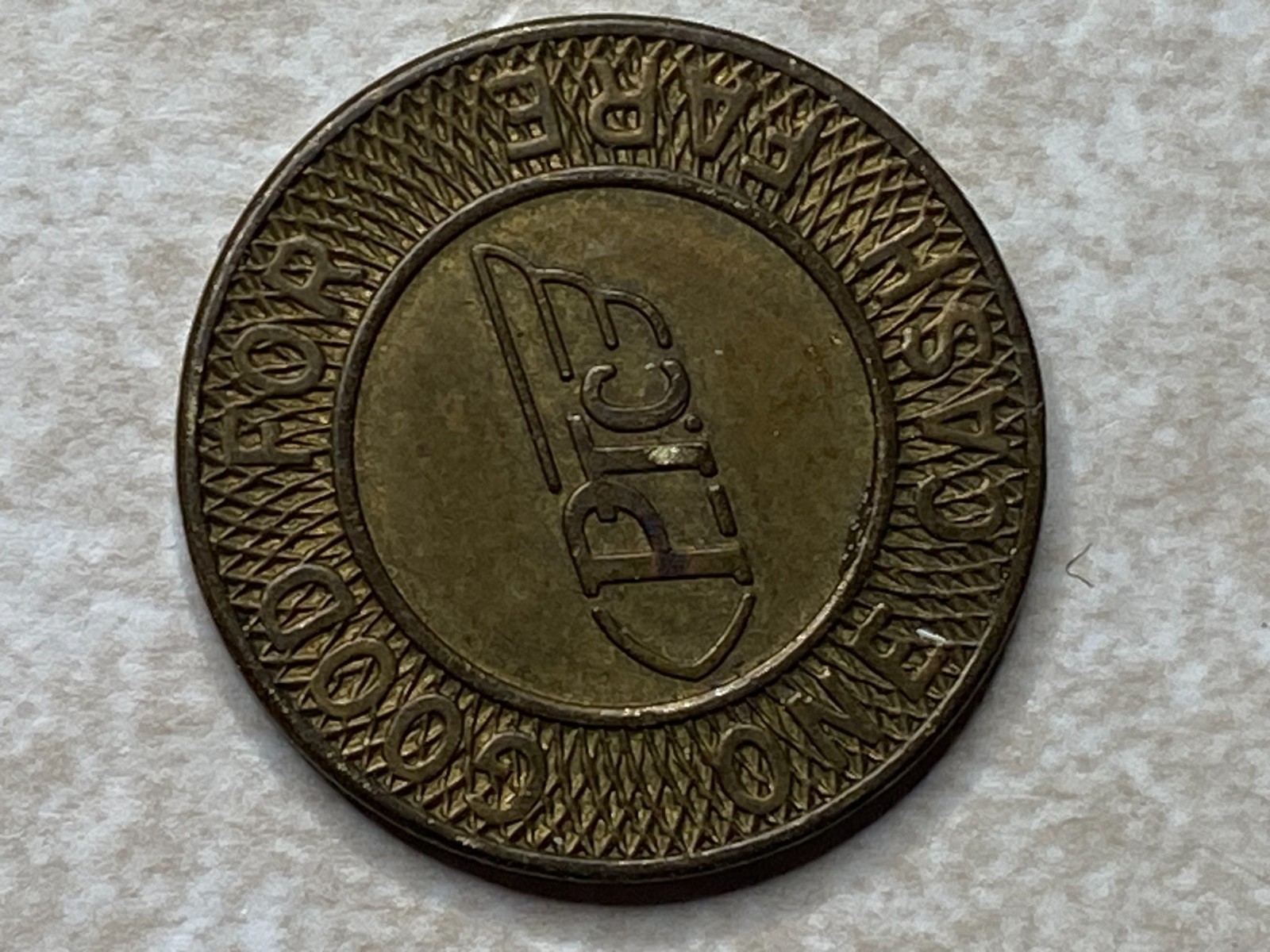 PTC Phildelphia Transit Co Fare Token T8678