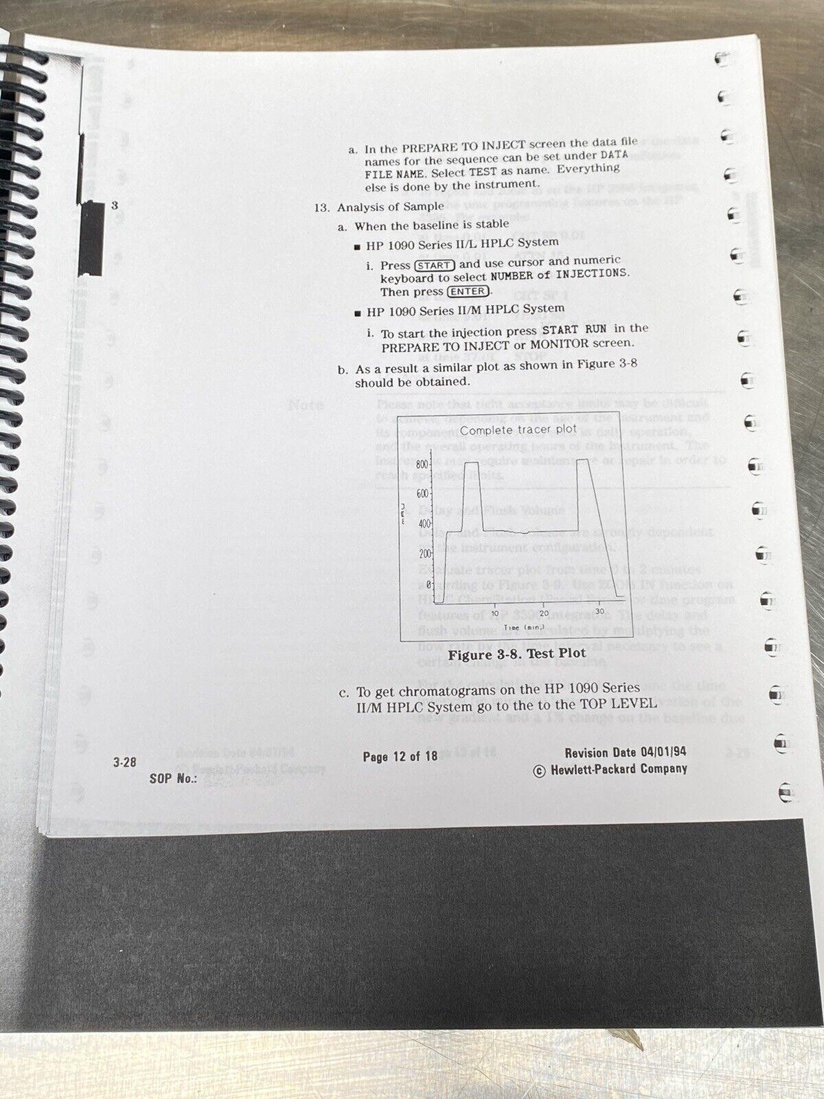 Hewlett Packard HP 1090 Series II/L & /M HPLC Systems -Users Guide / Manual
