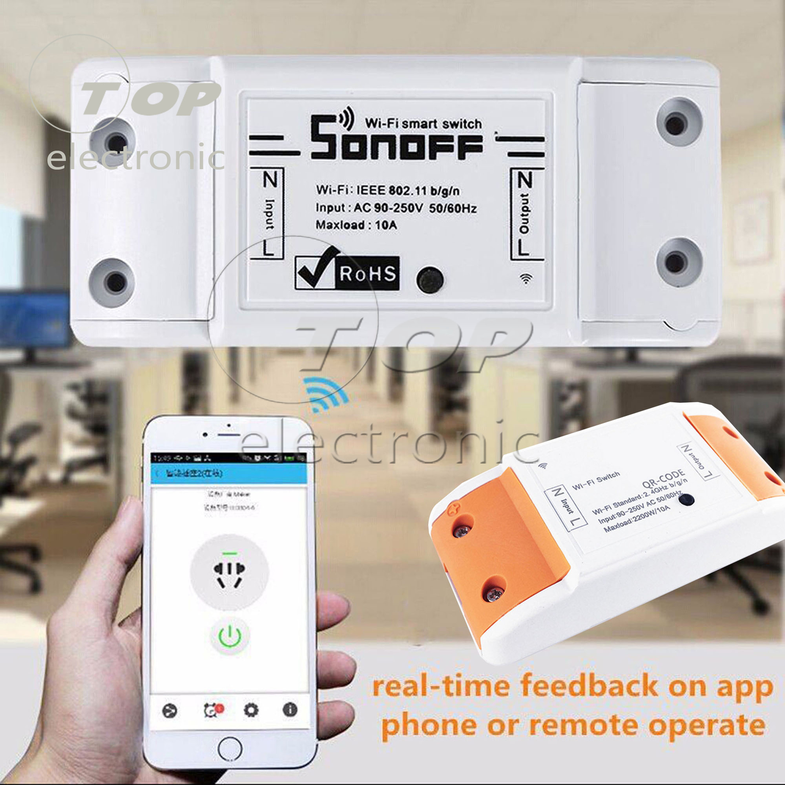 Sonoff ITEAD WiFi Wireless Smart Switch Module ABS Shell Socket for DIY Home