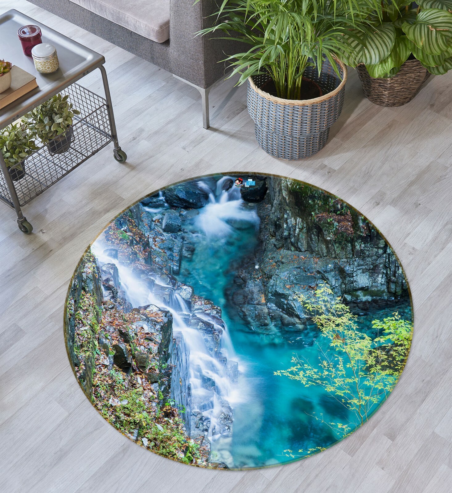 3D Blue Sea Stone ZHUA3232 Game Non Slip Rug Mat Photo Carpet Zoe