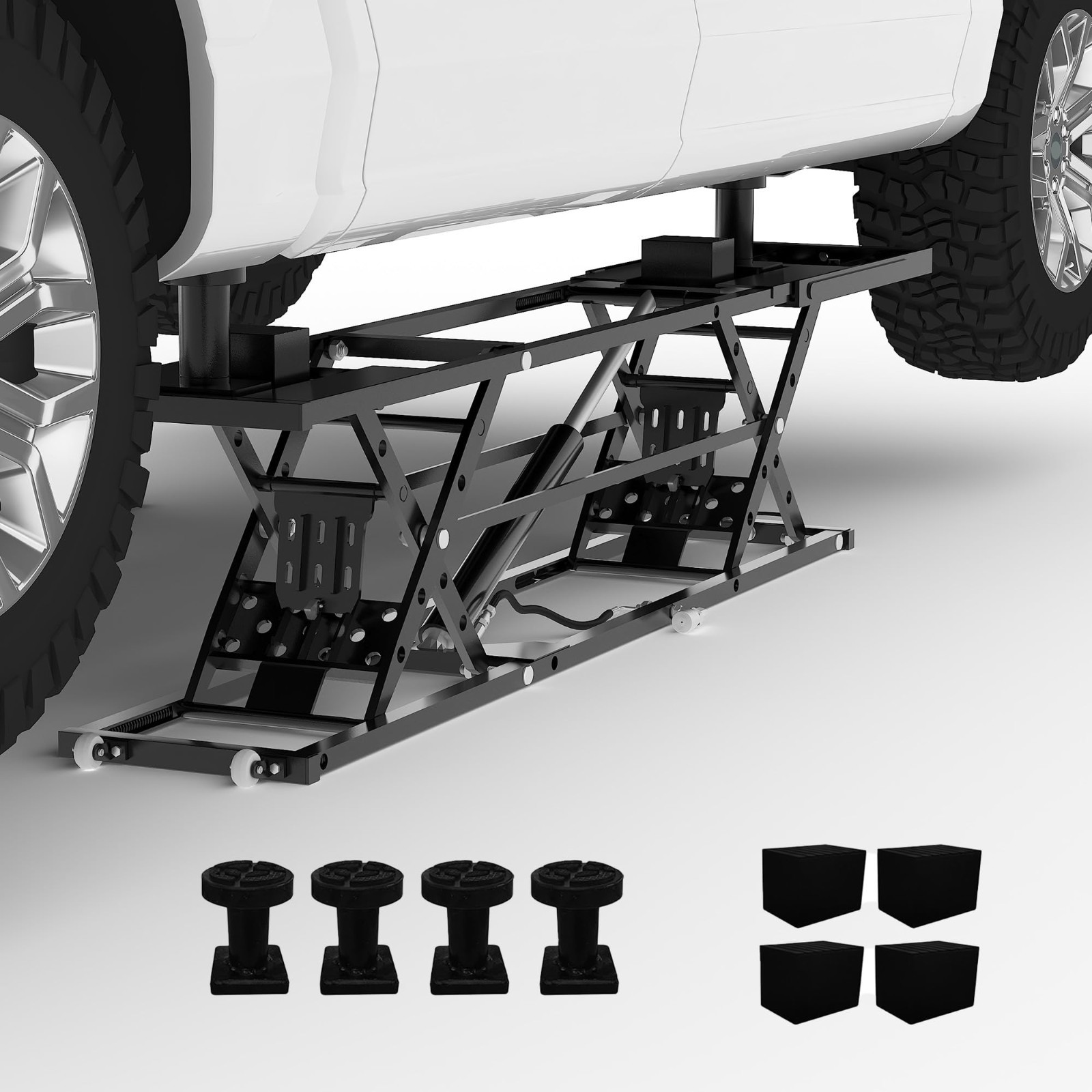 7000lb Portable Lift for Car with 27" Max Height  with Extension Plates & Locks