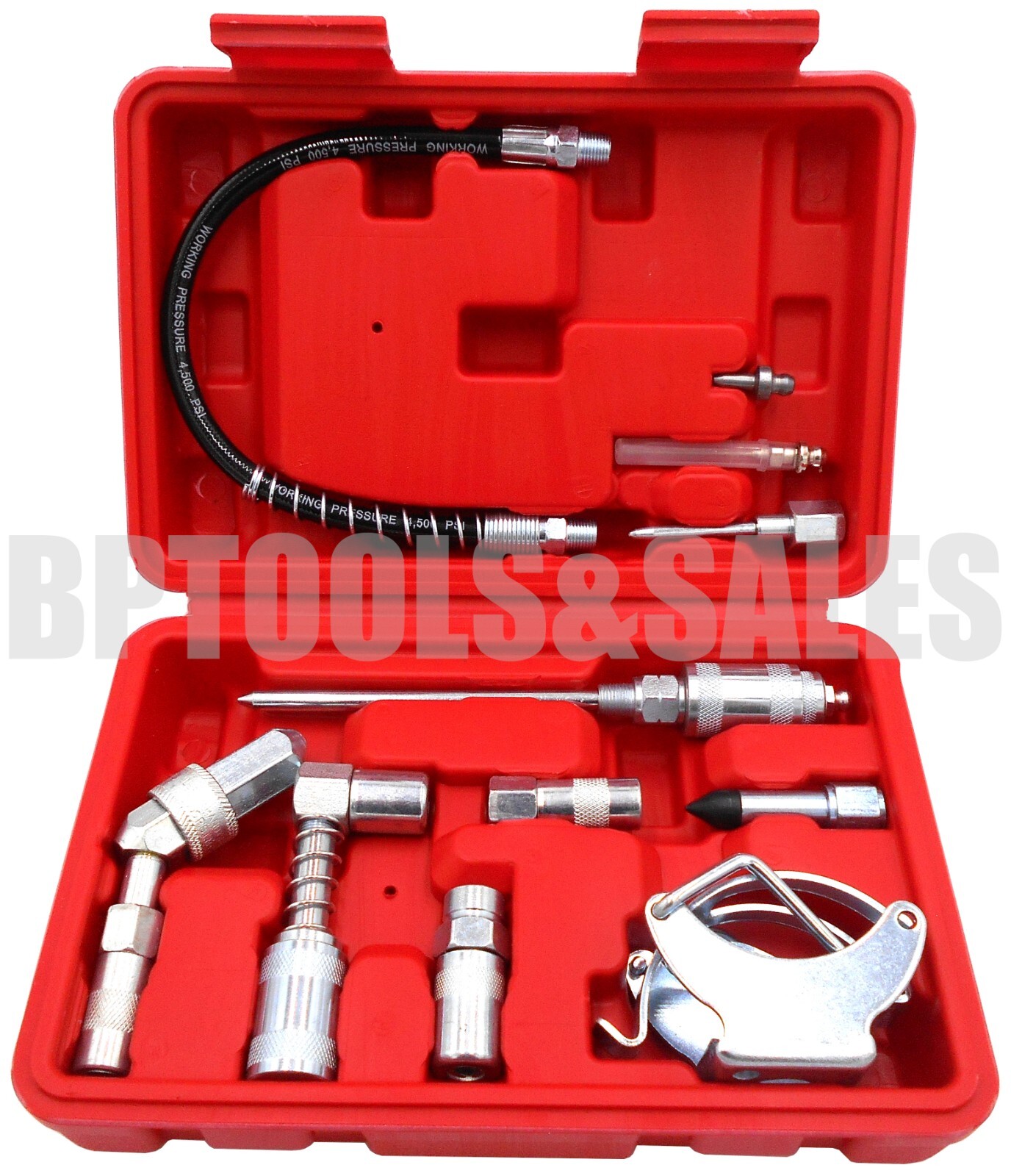 11pc Car Lube Lubing Hose Tip Assortment Tool Set Adapter Fitting Grease Gun Kit