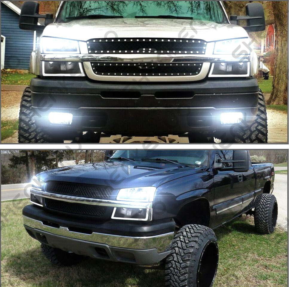 For  Silverado 1500 2500 3500 - 6X 6000K LED Headlight + Fog Light Bulbs