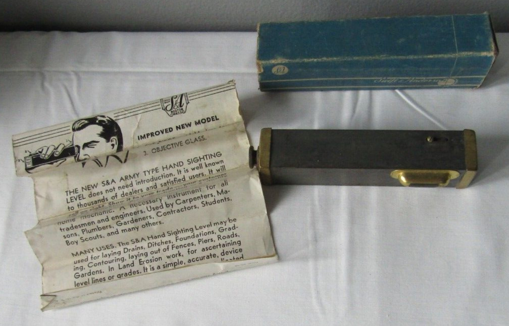 Vintage Swift & Anderson Sighting Level Surveying Transit Tool 5" Adjustable