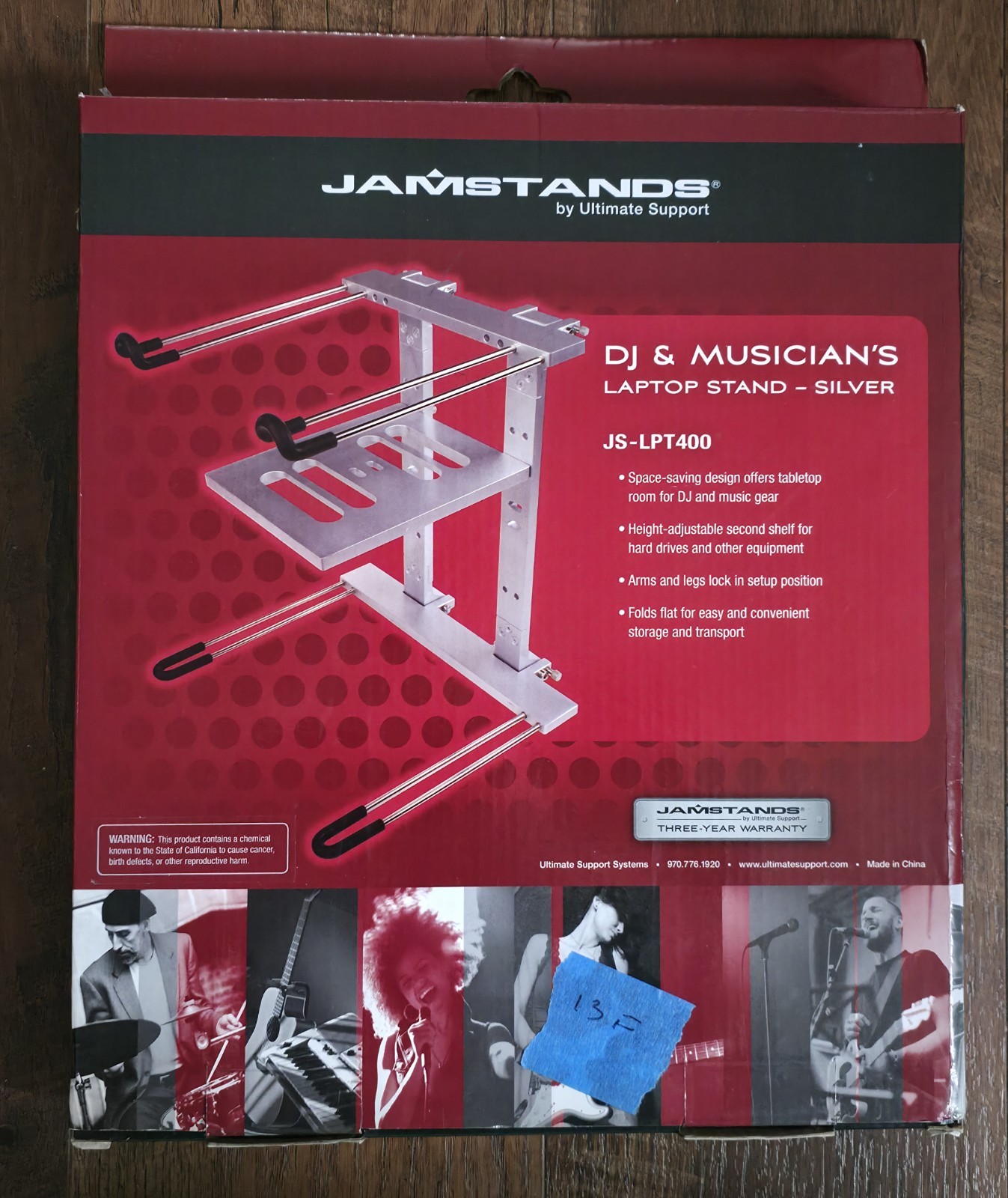 Ultimate Support JS-LPT400  Aluminum Double-tier, Multi-purpose Laptop/DJ Stand